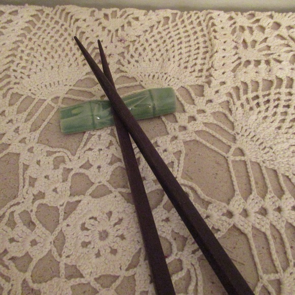 Vintage Japanese bamboo shape ceramic chopstick rests - Picture 6 of 7